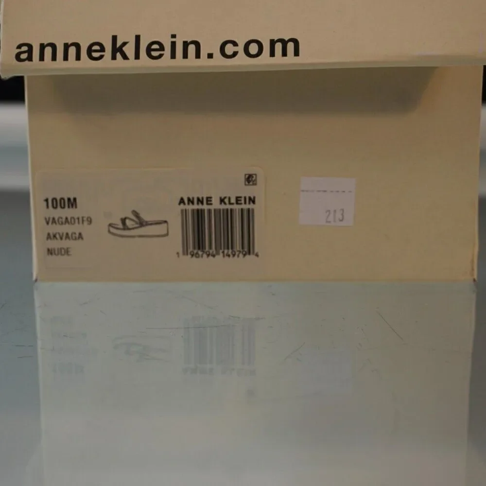 Anne Klein Vaga Womens Shoes Sz 10 M Beige Nude Wedge Sandals